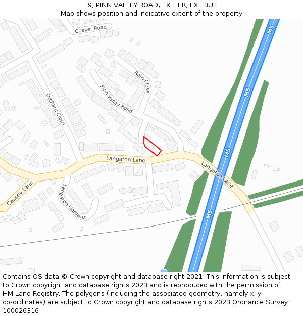 9, PINN VALLEY ROAD, EXETER, EX1 3UF: Location map and indicative extent of plot