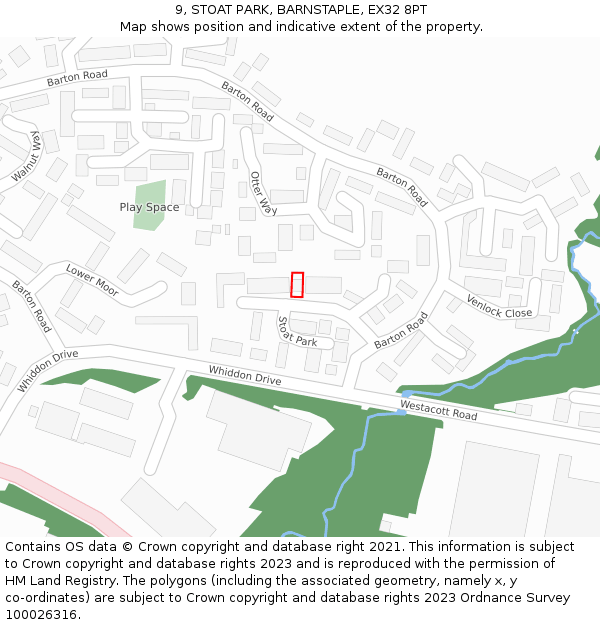 9, STOAT PARK, BARNSTAPLE, EX32 8PT: Location map and indicative extent of plot