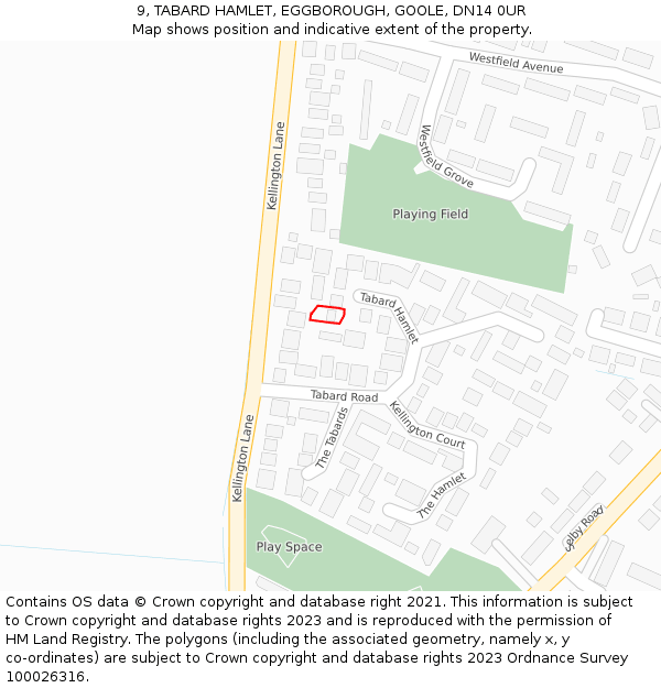 9, TABARD HAMLET, EGGBOROUGH, GOOLE, DN14 0UR: Location map and indicative extent of plot