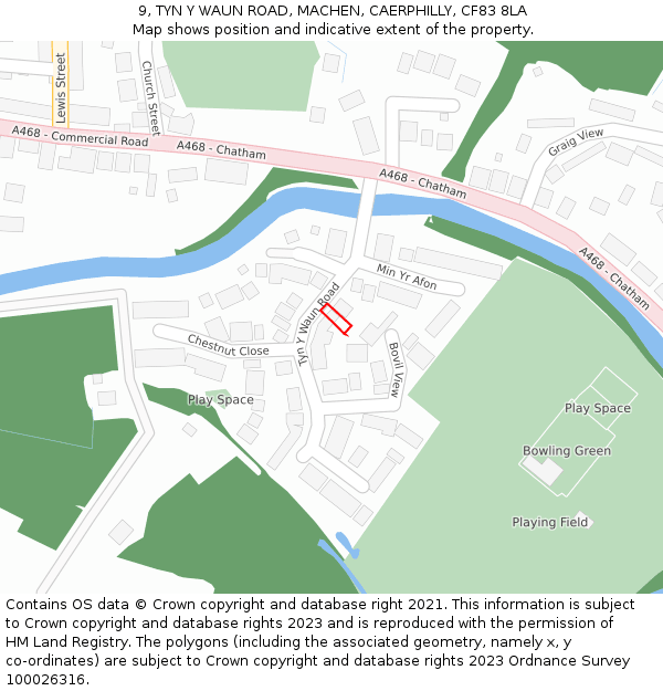 9, TYN Y WAUN ROAD, MACHEN, CAERPHILLY, CF83 8LA: Location map and indicative extent of plot