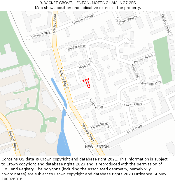 9, WICKET GROVE, LENTON, NOTTINGHAM, NG7 2FS: Location map and indicative extent of plot