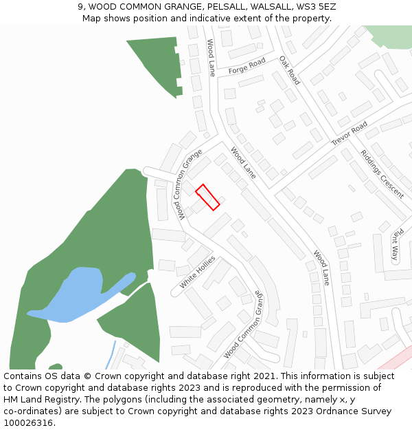 9, WOOD COMMON GRANGE, PELSALL, WALSALL, WS3 5EZ: Location map and indicative extent of plot