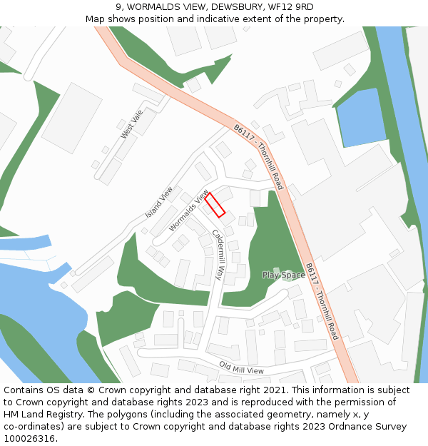 9, WORMALDS VIEW, DEWSBURY, WF12 9RD: Location map and indicative extent of plot