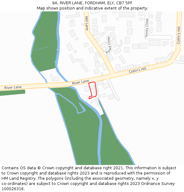 9A, RIVER LANE, FORDHAM, ELY, CB7 5PF: Location map and indicative extent of plot