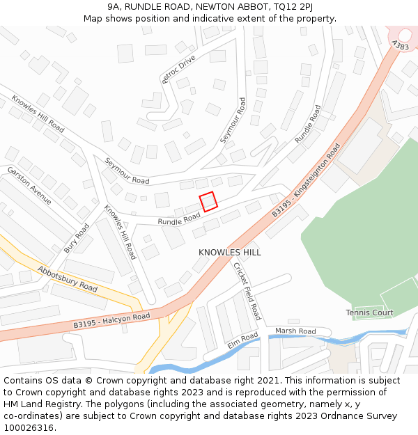 9A, RUNDLE ROAD, NEWTON ABBOT, TQ12 2PJ: Location map and indicative extent of plot