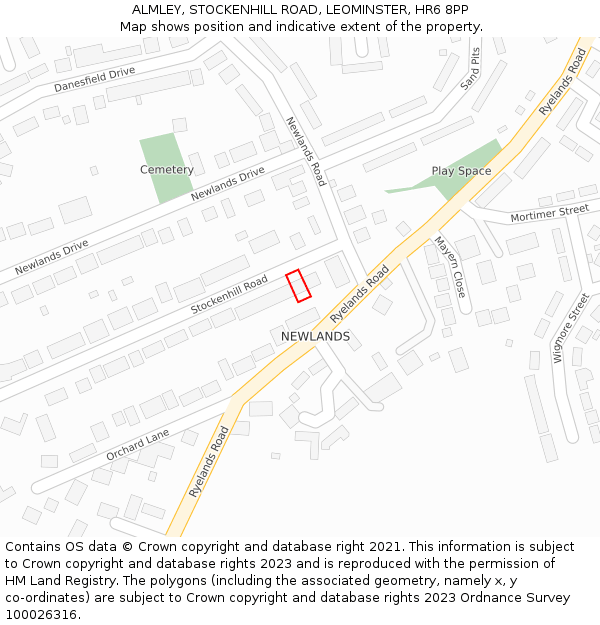 ALMLEY, STOCKENHILL ROAD, LEOMINSTER, HR6 8PP: Location map and indicative extent of plot