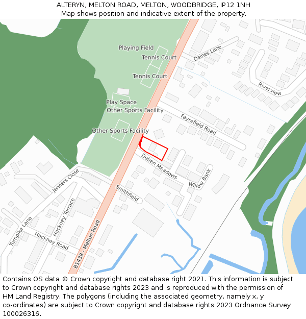 ALTERYN, MELTON ROAD, MELTON, WOODBRIDGE, IP12 1NH: Location map and indicative extent of plot
