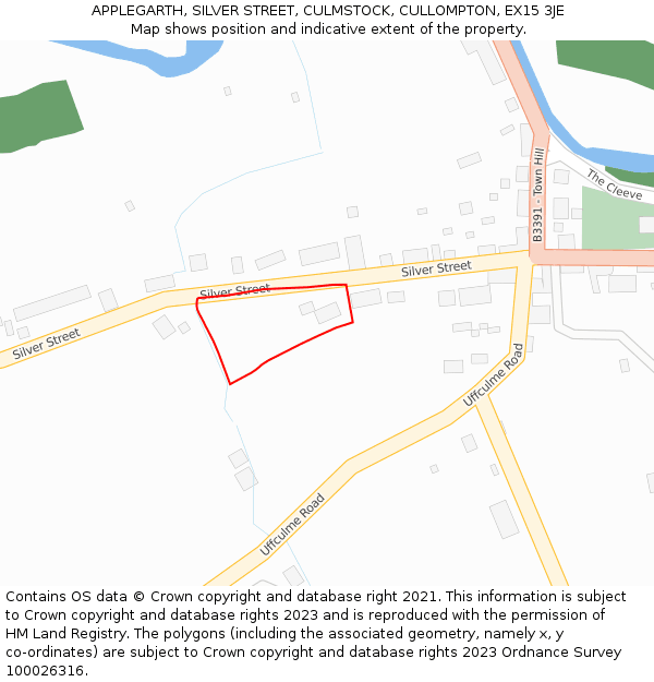 APPLEGARTH, SILVER STREET, CULMSTOCK, CULLOMPTON, EX15 3JE: Location map and indicative extent of plot