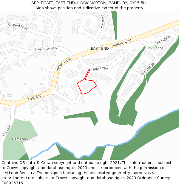 APPLEGATE, EAST END, HOOK NORTON, BANBURY, OX15 5LH: Location map and indicative extent of plot