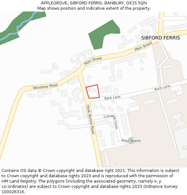 APPLEGROVE, SIBFORD FERRIS, BANBURY, OX15 5QN: Location map and indicative extent of plot