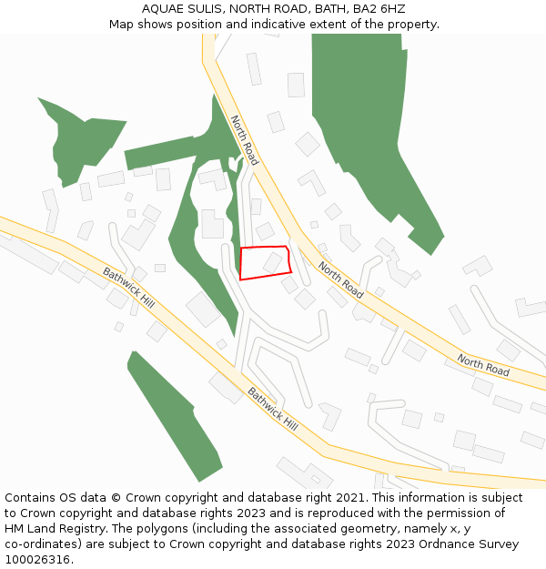 AQUAE SULIS, NORTH ROAD, BATH, BA2 6HZ: Location map and indicative extent of plot