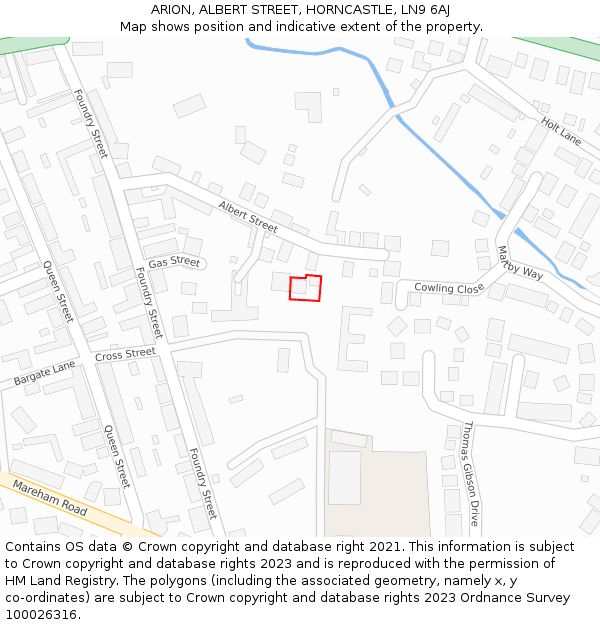 ARION, ALBERT STREET, HORNCASTLE, LN9 6AJ: Location map and indicative extent of plot