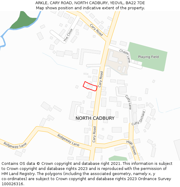 ARKLE, CARY ROAD, NORTH CADBURY, YEOVIL, BA22 7DE: Location map and indicative extent of plot