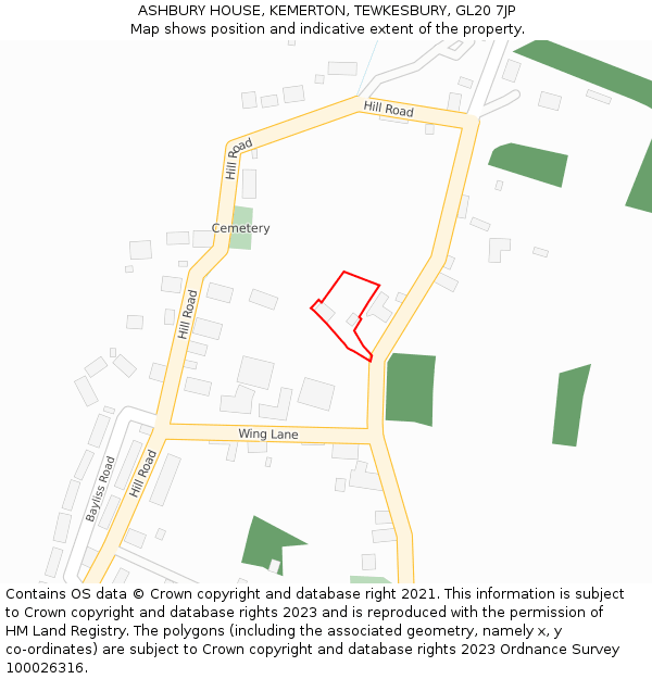 ASHBURY HOUSE, KEMERTON, TEWKESBURY, GL20 7JP: Location map and indicative extent of plot