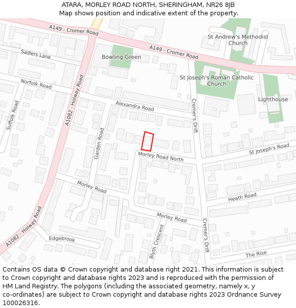 ATARA, MORLEY ROAD NORTH, SHERINGHAM, NR26 8JB: Location map and indicative extent of plot