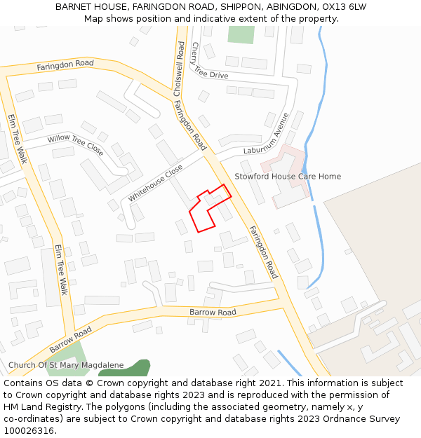 BARNET HOUSE, FARINGDON ROAD, SHIPPON, ABINGDON, OX13 6LW: Location map and indicative extent of plot