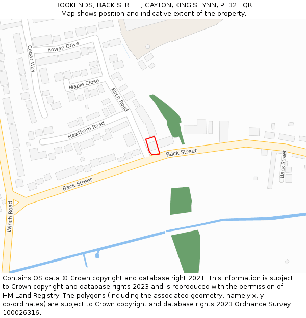 BOOKENDS, BACK STREET, GAYTON, KING'S LYNN, PE32 1QR: Location map and indicative extent of plot