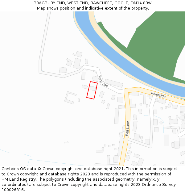 BRAGBURY END, WEST END, RAWCLIFFE, GOOLE, DN14 8RW: Location map and indicative extent of plot