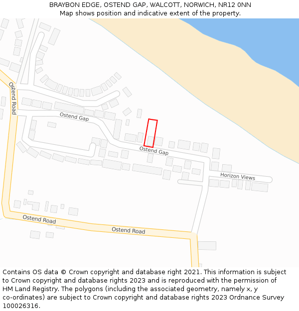BRAYBON EDGE, OSTEND GAP, WALCOTT, NORWICH, NR12 0NN: Location map and indicative extent of plot