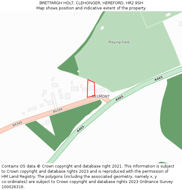 BRETTARGH HOLT, CLEHONGER, HEREFORD, HR2 9SH: Location map and indicative extent of plot