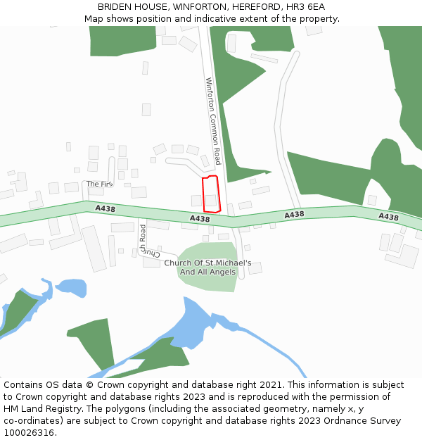 BRIDEN HOUSE, WINFORTON, HEREFORD, HR3 6EA: Location map and indicative extent of plot