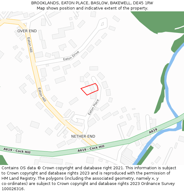 BROOKLANDS, EATON PLACE, BASLOW, BAKEWELL, DE45 1RW: Location map and indicative extent of plot