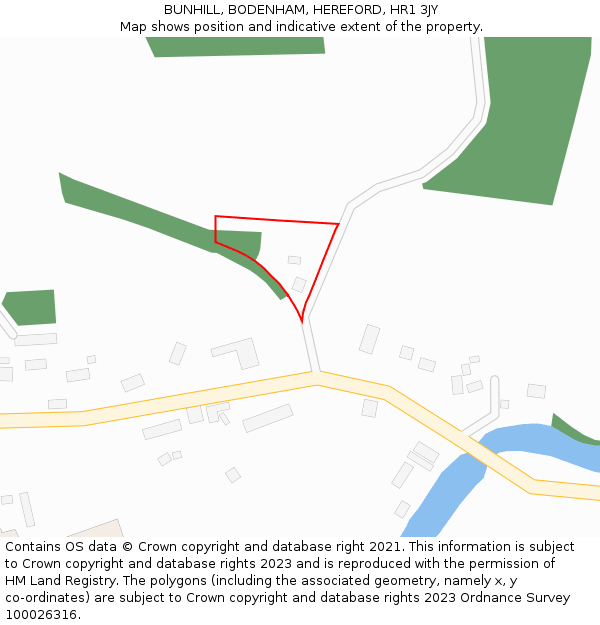 BUNHILL, BODENHAM, HEREFORD, HR1 3JY: Location map and indicative extent of plot