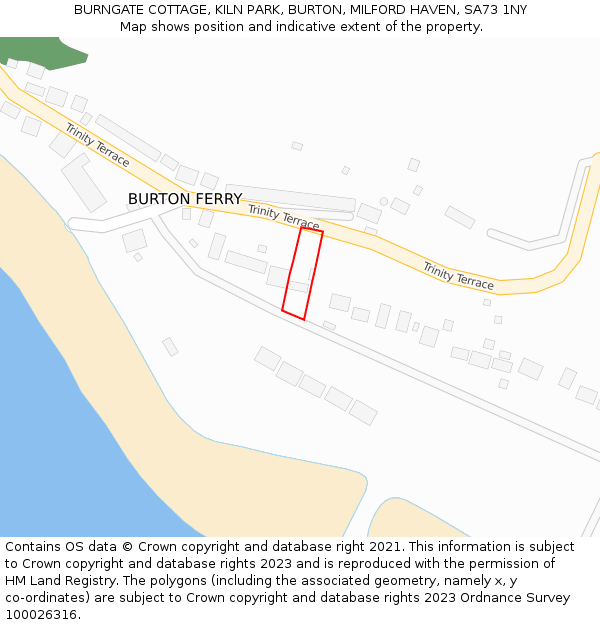 BURNGATE COTTAGE, KILN PARK, BURTON, MILFORD HAVEN, SA73 1NY: Location map and indicative extent of plot