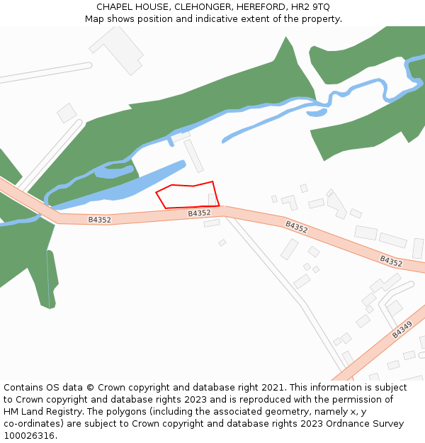 CHAPEL HOUSE, CLEHONGER, HEREFORD, HR2 9TQ: Location map and indicative extent of plot
