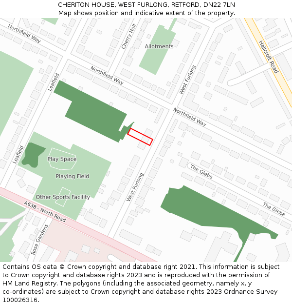 CHERITON HOUSE, WEST FURLONG, RETFORD, DN22 7LN: Location map and indicative extent of plot