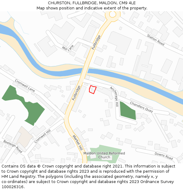 CHURSTON, FULLBRIDGE, MALDON, CM9 4LE: Location map and indicative extent of plot
