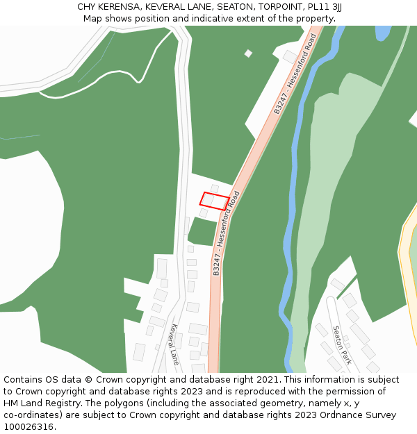 CHY KERENSA, KEVERAL LANE, SEATON, TORPOINT, PL11 3JJ: Location map and indicative extent of plot
