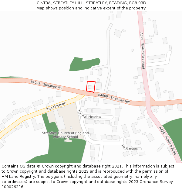 CINTRA, STREATLEY HILL, STREATLEY, READING, RG8 9RD: Location map and indicative extent of plot