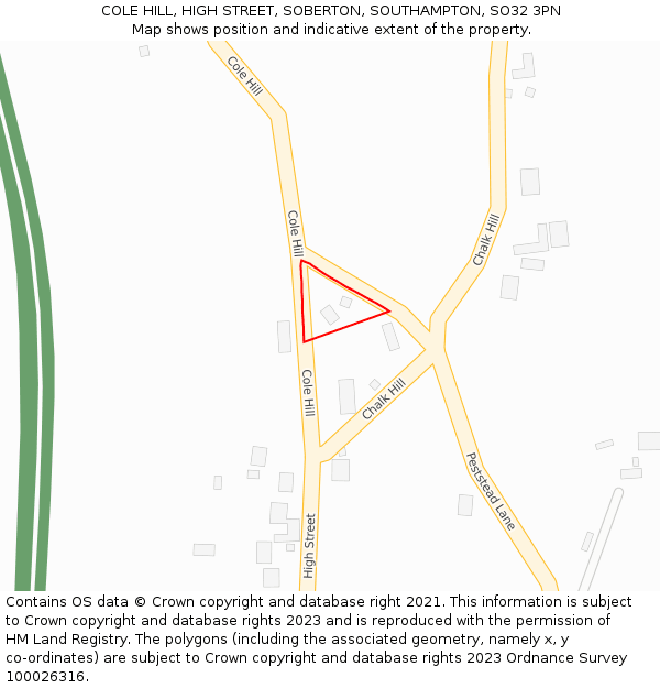 COLE HILL, HIGH STREET, SOBERTON, SOUTHAMPTON, SO32 3PN: Location map and indicative extent of plot