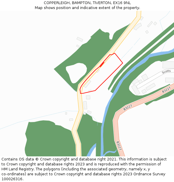 COPPERLEIGH, BAMPTON, TIVERTON, EX16 9NL: Location map and indicative extent of plot