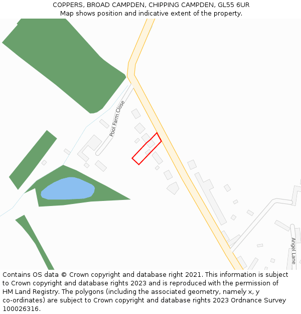 COPPERS, BROAD CAMPDEN, CHIPPING CAMPDEN, GL55 6UR: Location map and indicative extent of plot