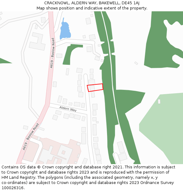 CRACKNOWL, ALDERN WAY, BAKEWELL, DE45 1AJ: Location map and indicative extent of plot