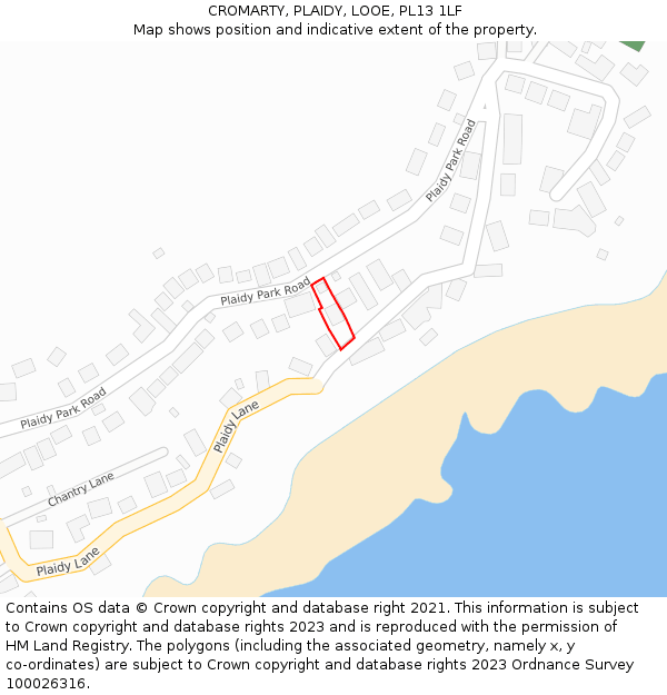 CROMARTY, PLAIDY, LOOE, PL13 1LF: Location map and indicative extent of plot