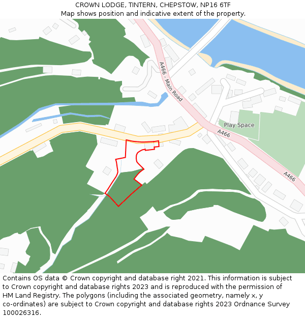 CROWN LODGE, TINTERN, CHEPSTOW, NP16 6TF: Location map and indicative extent of plot