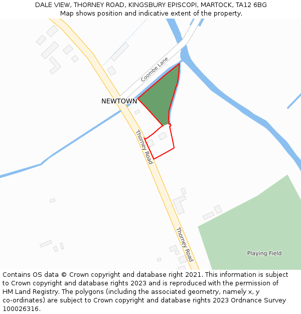 DALE VIEW, THORNEY ROAD, KINGSBURY EPISCOPI, MARTOCK, TA12 6BG: Location map and indicative extent of plot