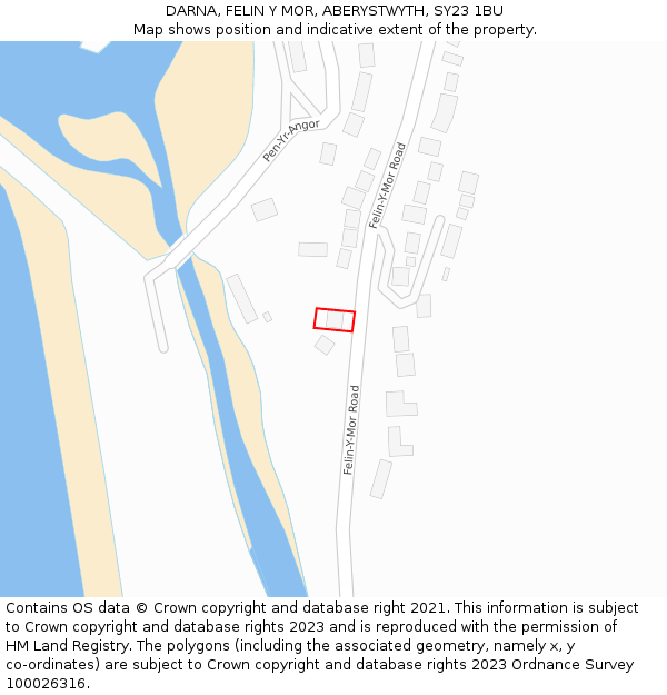 DARNA, FELIN Y MOR, ABERYSTWYTH, SY23 1BU: Location map and indicative extent of plot