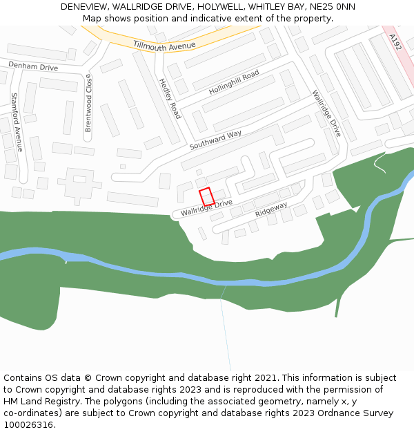 DENEVIEW, WALLRIDGE DRIVE, HOLYWELL, WHITLEY BAY, NE25 0NN: Location map and indicative extent of plot