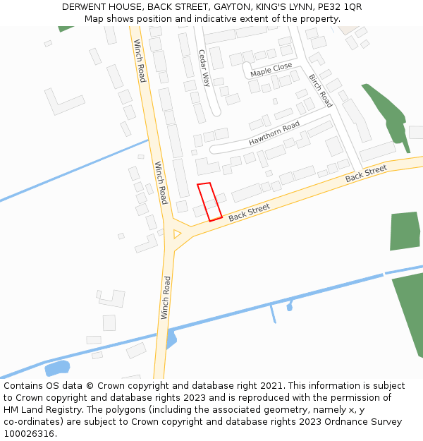 DERWENT HOUSE, BACK STREET, GAYTON, KING'S LYNN, PE32 1QR: Location map and indicative extent of plot