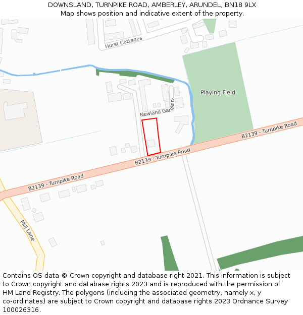 DOWNSLAND, TURNPIKE ROAD, AMBERLEY, ARUNDEL, BN18 9LX: Location map and indicative extent of plot