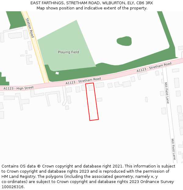 EAST FARTHINGS, STRETHAM ROAD, WILBURTON, ELY, CB6 3RX: Location map and indicative extent of plot