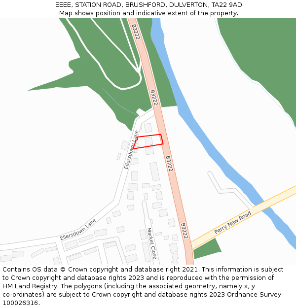 EEEE, STATION ROAD, BRUSHFORD, DULVERTON, TA22 9AD: Location map and indicative extent of plot