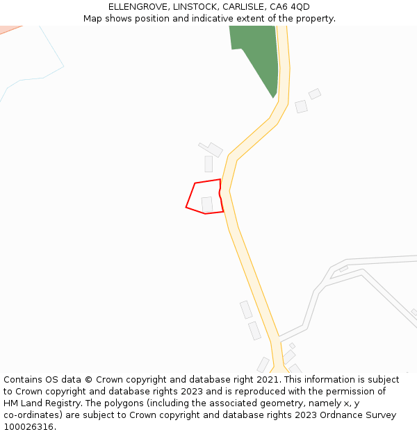 ELLENGROVE, LINSTOCK, CARLISLE, CA6 4QD: Location map and indicative extent of plot