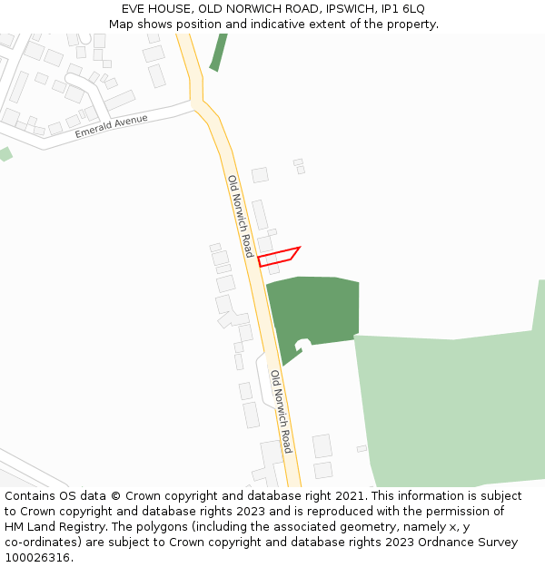 EVE HOUSE, OLD NORWICH ROAD, IPSWICH, IP1 6LQ: Location map and indicative extent of plot