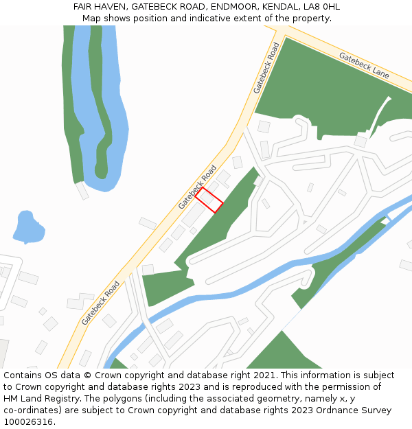 FAIR HAVEN, GATEBECK ROAD, ENDMOOR, KENDAL, LA8 0HL: Location map and indicative extent of plot