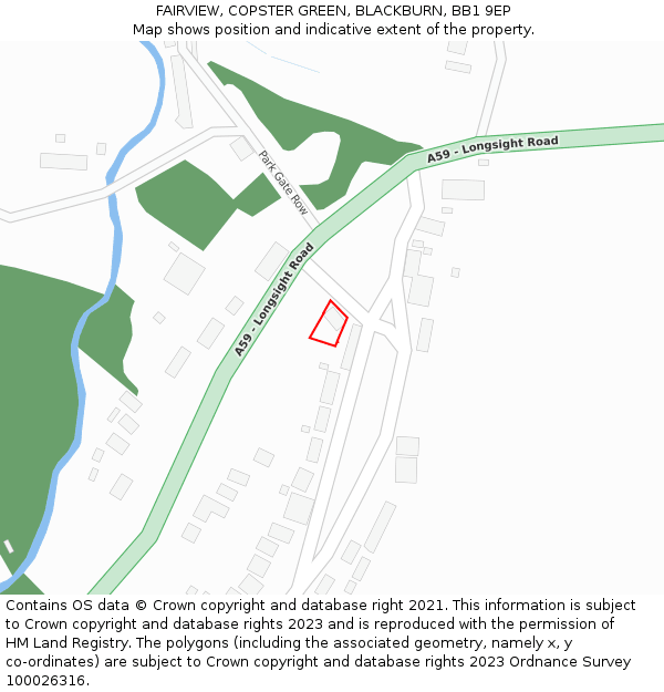 FAIRVIEW, COPSTER GREEN, BLACKBURN, BB1 9EP: Location map and indicative extent of plot